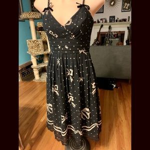 Shoshana silk polka dot bow dress